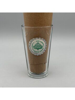 Summit Brewing Co. Quarter Century Pint Glass 6" Clear Skol Logo